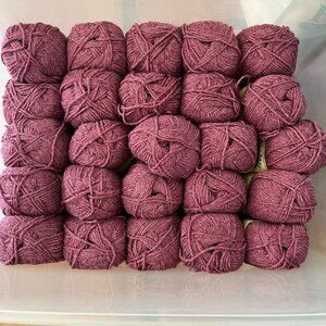NOS: Lion Brand Wool-Ease Yarn, Dark Rose Heather, Same Dye Lot